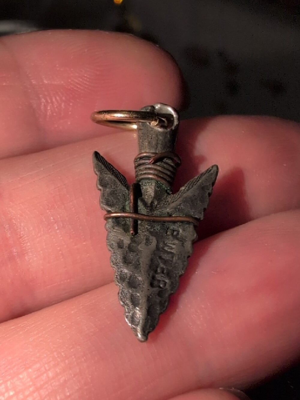 ❤️‍🔥10/$10❤️‍🔥 Arrowhead Charm Pendant in Dark Silver with Copper Wrap - Picture 4 of 6